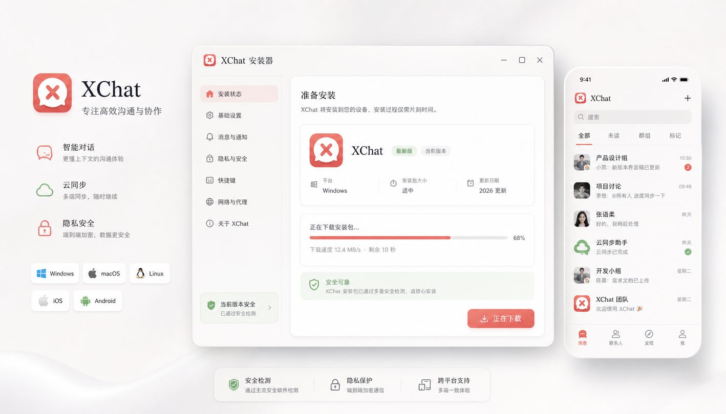 XChat跨平台界面展示面板
